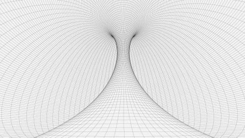 Wireframe 3D tunnel. Abstract background for vector presentation. Network cyber  イラスト素材