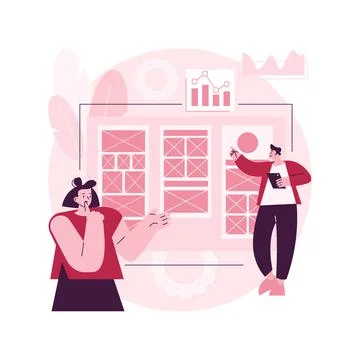 Wireframe abstract concept vector illustration. Stock Illustration