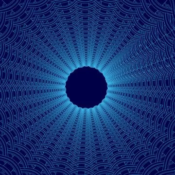 Wireframe abstract digital tech sci fi tunnel speed movement loading concept Stock Illustration