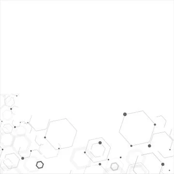 Wireframe abstract polygonal element with lines and dots Stock Illustration