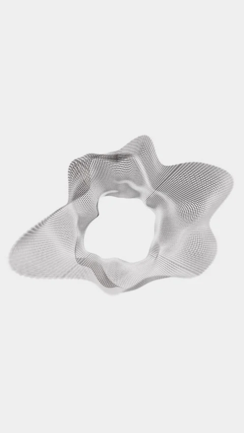 Wireframe Abstract Sculpture With Complex Shapes in White Stock Footage 320246097