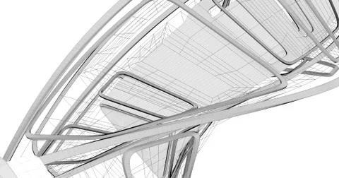 Wireframe abstract shape Stock Illustration