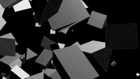 Wireframe abstract shapes, chaotic space, 3d rendering computer generated Illustrazione stock