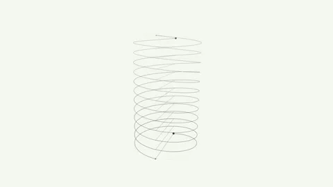 Wireframe Animated Helix Reveals 3d Structure in Technological Display Stock Footage 332885472