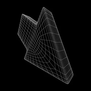 Wireframe arrow low poly Illustrazione stock