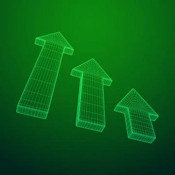 Wireframe arrow low poly Stock Illustration