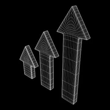 Wireframe arrow low poly Stock Illustration