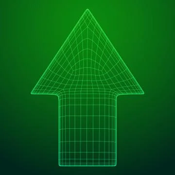 Wireframe arrow low poly Illustrazione stock