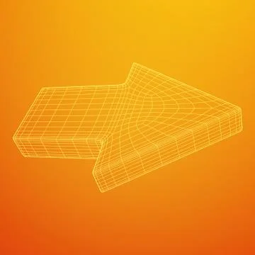 Wireframe arrow low poly Illustrazione stock