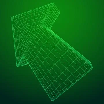 Wireframe arrow low poly 스톡 일러스트