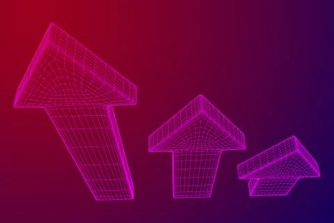 Wireframe arrow low poly 스톡 일러스트