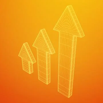 Wireframe arrow low poly Stock Illustration