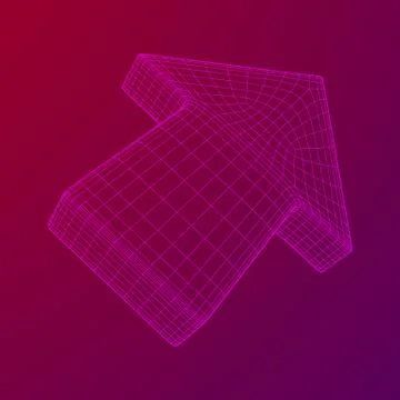 Wireframe arrow low poly Illustrazione stock