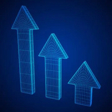Wireframe arrow low poly Stock-Illustration