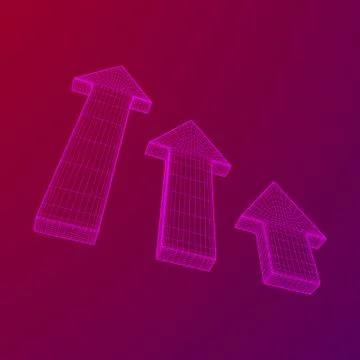 Wireframe arrow low poly Ilustración de archivo