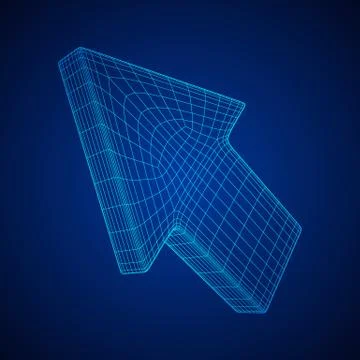 Wireframe arrow low poly 스톡 일러스트
