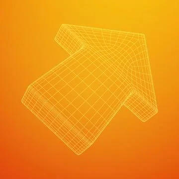 Wireframe arrow low poly イラスト素材