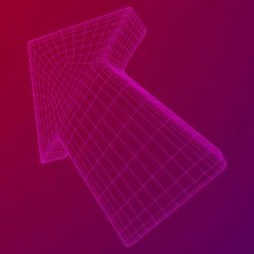 Wireframe arrow low poly Stock Illustration