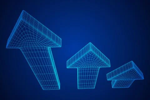 Wireframe arrow low poly Stock Illustration
