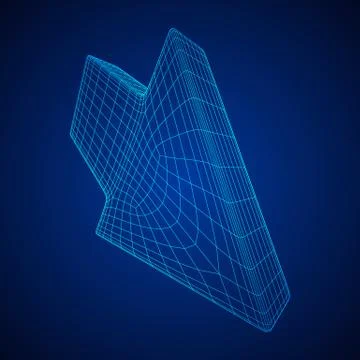 Wireframe arrow low poly Stock-Illustration