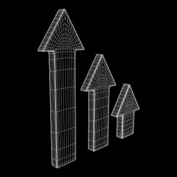 Wireframe arrow low poly Stock Illustration