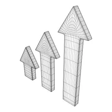 Wireframe arrow low poly Illustrazione stock