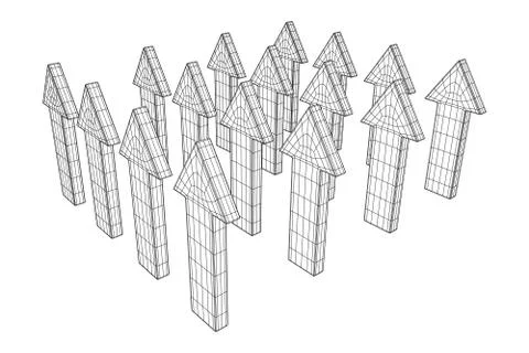 Wireframe arrow low poly Illustrazione stock