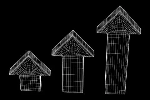 Wireframe arrow low poly Illustrazione stock