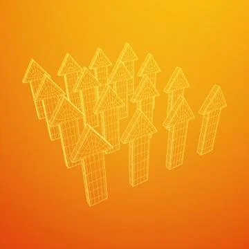 Wireframe arrow low poly Illustrazione stock