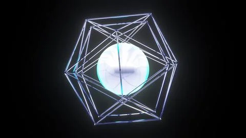 Wireframe atom model Stock Illustration