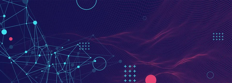 Wireframe background with plexus effect. Futuristic vector illustration. Stock Illustration