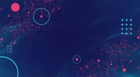 Wireframe background with plexus effect. Futuristic vector illustration. 스톡 일러스트