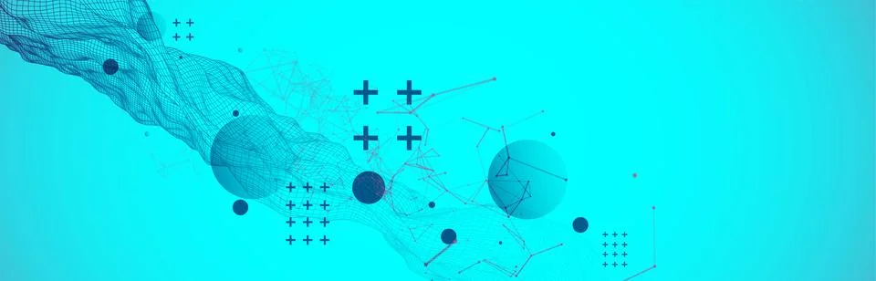 Wireframe background with plexus effect. Futuristic vector illustration. Stock Illustration