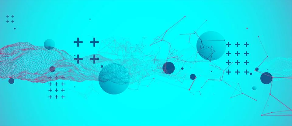 Wireframe background with plexus effect. Futuristic vector illustration. イラスト素材