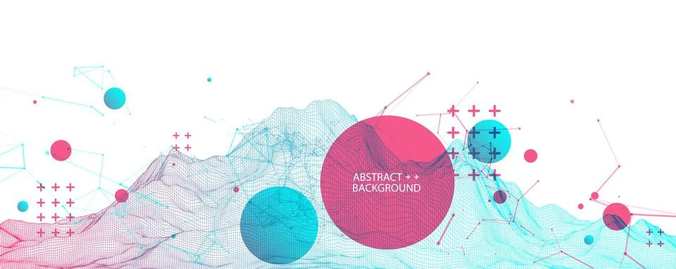 Wireframe background with plexus effect. Futuristic vector illustration. Stock Illustration