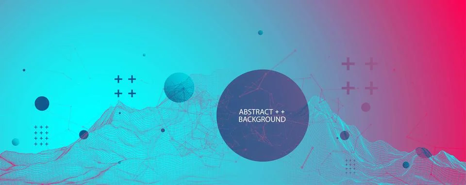 Wireframe background with plexus effect. Futuristic vector illustration. Illustrazione stock