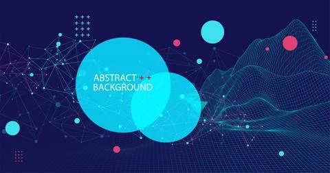 Wireframe background with plexus effect. Futuristic vector illustration. Illustrazione stock