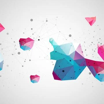 Wireframe background with plexus effect. Futuristic vector illustration. Stock Illustration