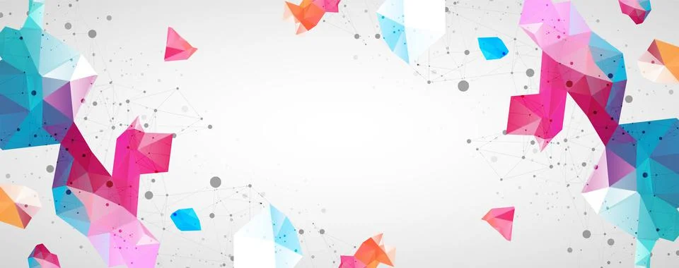 Wireframe background with plexus effect. Futuristic vector illustration. 스톡 일러스트