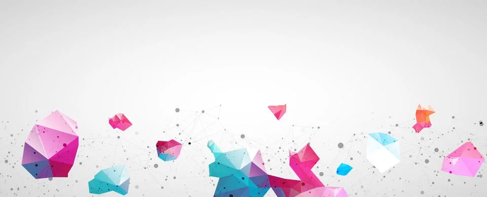 Wireframe background with plexus effect. Futuristic vector illustration. 스톡 일러스트