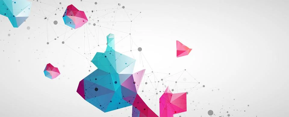 Wireframe background with plexus effect. Futuristic vector illustration. 库存插图