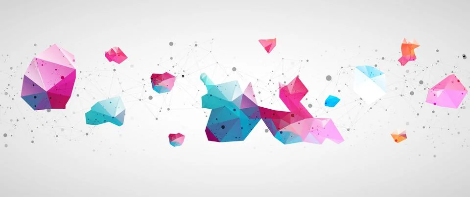 Wireframe background with plexus effect. Futuristic vector illustration. Stock Illustration