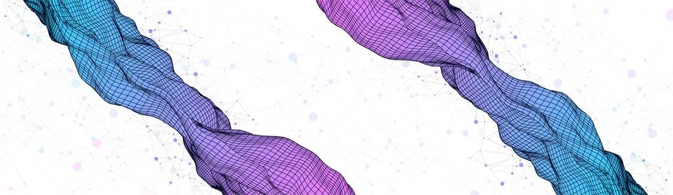 Wireframe background with plexus effect. Futuristic vector illustration. Stock Illustration