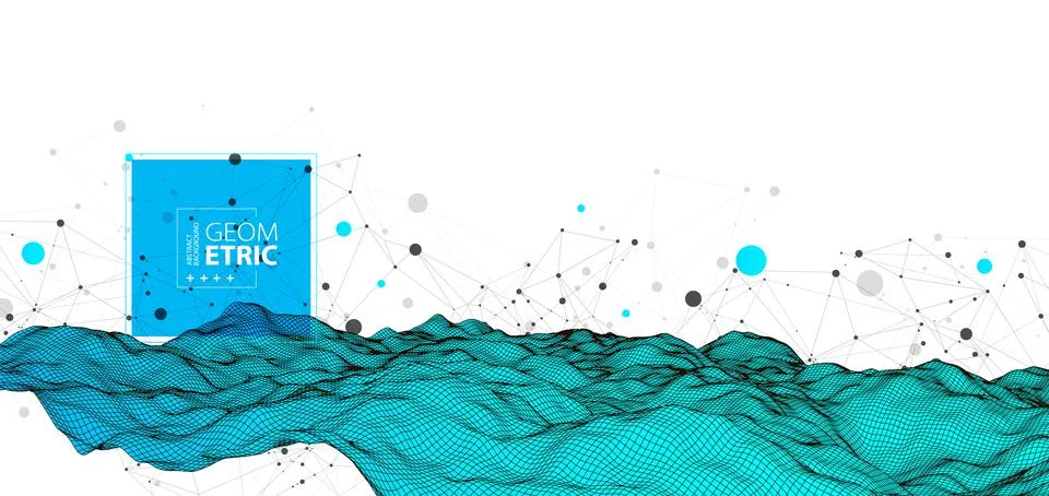 Wireframe background with plexus effect. Futuristic vector illustration. Stock Illustration