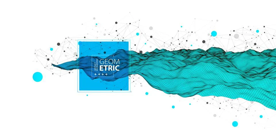 Wireframe background with plexus effect. Futuristic vector illustration. Illustrazione stock