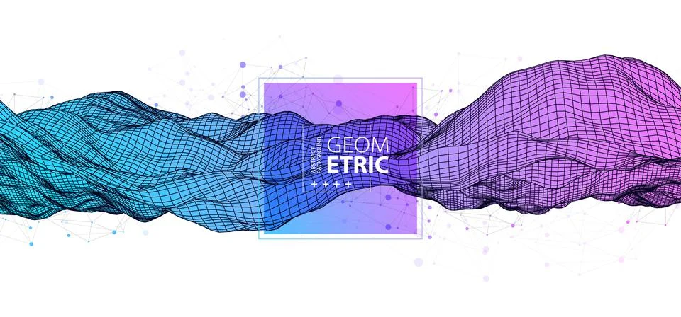 Wireframe background with plexus effect. Futuristic vector illustration. Illustrazione stock