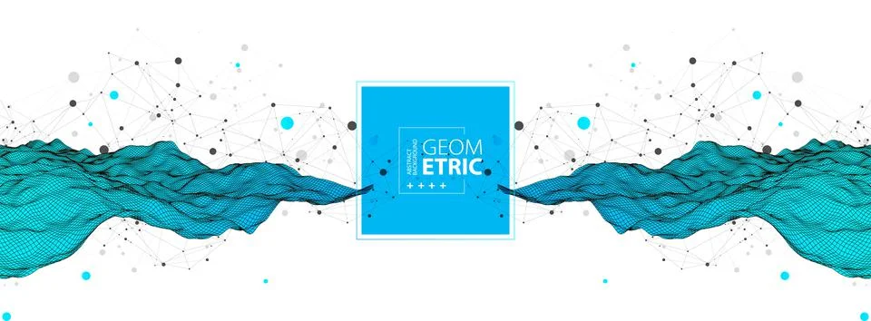 Wireframe background with plexus effect. Futuristic vector illustration. Stock Illustration