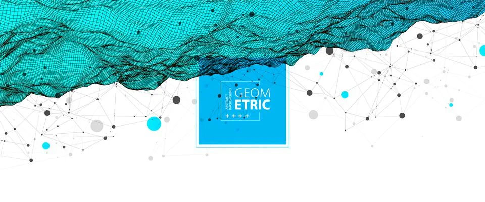 Wireframe background with plexus effect. Futuristic vector illustration. Stock Illustration