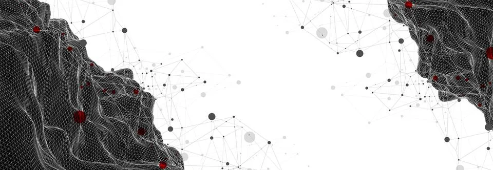 Wireframe background with plexus effect. Futuristic vector illustration. 库存插图