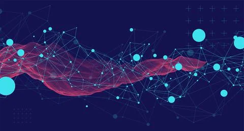 Wireframe background with plexus effect. Futuristic vector illustration. Stock Illustration